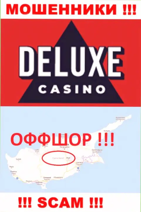 Deluxe Casino - противозаконно действующая компания, пустившая корни в оффшоре на территории Кипр