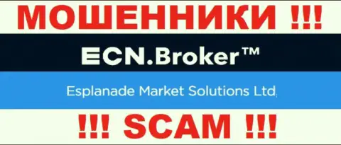 Сведения о юридическом лице организации ECN Broker, это Esplanade Market Solutions Ltd