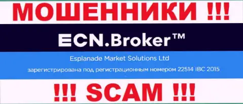 Рег. номер, который присвоен компании ECNBroker - 22514 IBC 2015