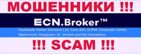 Преступно действующая организация ECN Broker находится в оффшоре по адресу: Suite 305, Griffith Corporate Center, Beachmont, Kingstown, St. Vincent and the Grenadine, будьте очень бдительны