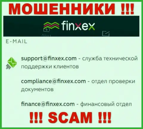 В разделе контактов лохотронщиков Finxex, представлен вот этот e-mail для обратной связи