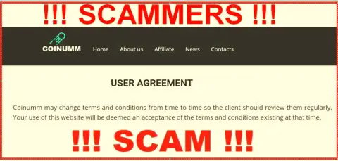 Coinumm OÜ Scammers can change their agreement at any time