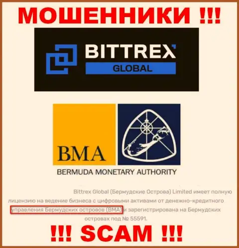 И компания Bittrex Com и ее регулирующий орган - Управление денежного обращения Бермудских островов (BMA), являются махинаторами
