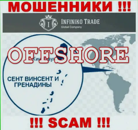 InfinikoTrade Com это мошенники, их адрес регистрации на территории Сент-Винсент и Гренадины