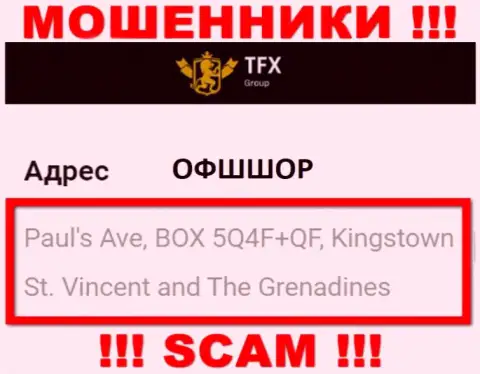 Не имейте дело с конторой TFX FINANCE GROUP LTD - указанные интернет мошенники осели в оффшорной зоне по адресу: Paul's Ave, BOX 5Q4F+QF, Kingstown, St. Vincent and The Grenadines
