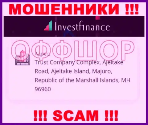 Слишком рискованно работать, с такими интернет ворюгами, как компания InvestF1nance Com, ведь скрываются они в оффшоре - Trust Company Complex, Ajeltake Road, Ajeltake Island, Majuro, Republic of the Marshall Islands, MH 96960