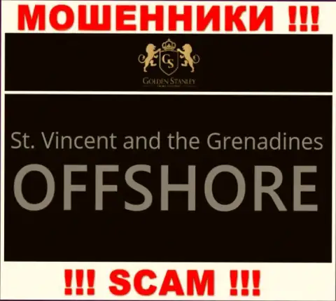 Офшорная регистрация Golden Stanley на территории St. Vincent and the Grenadines, позволяет накалывать доверчивых людей