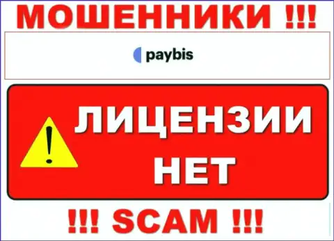 Сведений о лицензионном документе PayBis Com у них на официальном сайте нет - это ОБМАН !!!