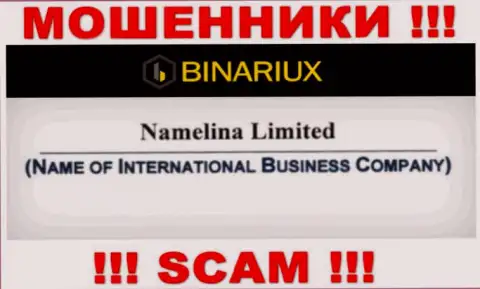 Binariux - это кидалы, а руководит ими Namelina Limited