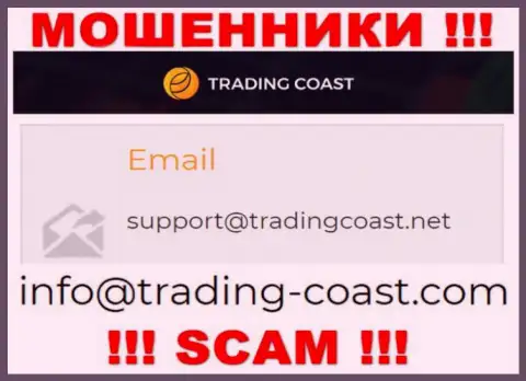 По любым вопросам к интернет-мошенникам Trading Coast, можно написать им на е-мейл