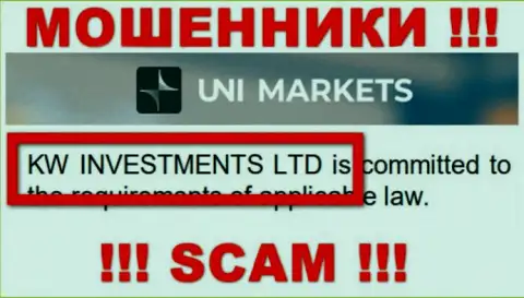 Руководителями ЮНИ Маркетс оказалась контора - KW Investments Ltd
