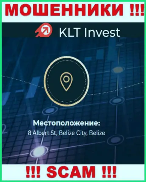 Невозможно забрать назад вложения у компании KLT Invest - они прячутся в оффшорной зоне по адресу - 8 Albert St, Belize City, Belize