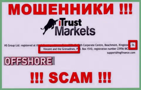 Мошенники Trust Markets базируются на территории - St. Vincent and the Grenadines, чтоб спрятаться от наказания - ЖУЛИКИ