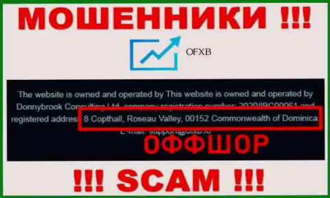 Контора OFXB указывает на портале, что находятся они в офшоре, по адресу 8 Copthall, Roseau Valley, 00152 Commonwealth of Dominica