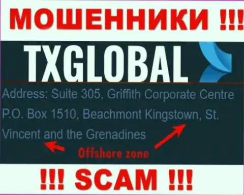 С интернет-мошенником TXGlobal рискованно работать, они базируются в оффшорной зоне: St. Vincent and the Grenadines
