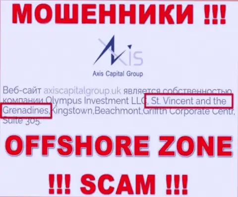 АксисКапиталГрупп Ук - это интернет-мошенники, их адрес регистрации на территории Сент-Винсент и Гренадины