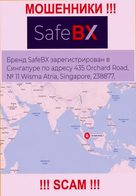 Не имейте дело с SafeBX - указанные мошенники скрылись в оффшоре по адресу - 435 Орчард-роуд, № 11 Висма Атриа, 238877 Сингапур