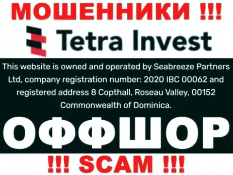 На информационном сервисе мошенников Seabreeze Partners Ltd идет речь, что они находятся в офшоре - 8 Copthall, Roseau Valley, 00152 Commonwealth of Dominica, будьте весьма внимательны