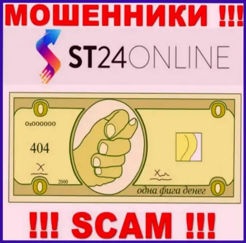 Рассчитываете увидеть кучу денег, работая совместно с дилинговой компанией ST 24 Online ??? Указанные internet-воры не дадут
