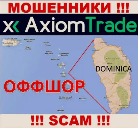 Axiom Trade намеренно скрываются в офшоре на территории Dominica, internet-мошенники