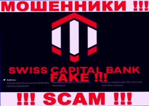 Так как адрес на онлайн-ресурсе Swiss C Bank ложь, то в таком случае и совместно сотрудничать с ними опасно