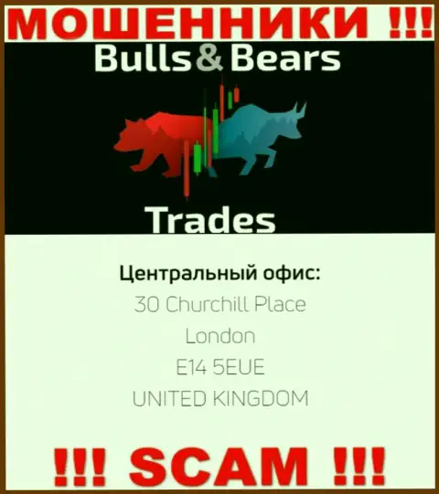 Не поведитесь на наличие информации о местонахождении BullsBearsTrades Com, у них на сайте эти данные липовые