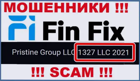Рег. номер еще одной жульнической компании FinFix World - 1327 LLC 2021