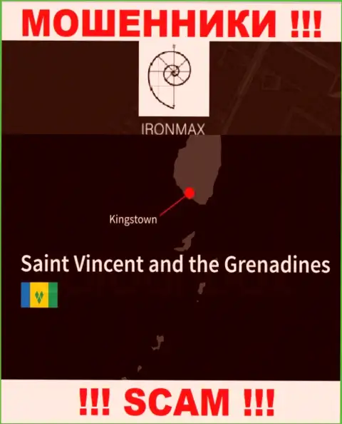 Находясь в оффшорной зоне, на территории Kingstown, St. Vincent and the Grenadines, Айрон Макс спокойно лишают средств своих клиентов
