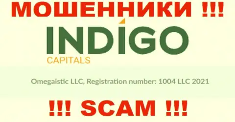 Регистрационный номер еще одной противозаконно действующей организации IndigoCapitals Com - 1004 LLC 2021