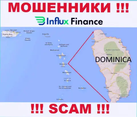 Компания InFluxFinance Pro - это интернет мошенники, находятся на территории Commonwealth of Dominica, а это оффшорная зона