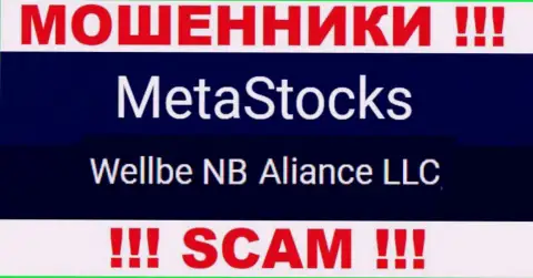 Юридическое лицо интернет-обманщиков MetaStocks - это Wellbe NB Aliance LLC