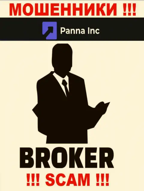 Брокер - в указанном направлении оказывают свои услуги интернет-кидалы Panna Inc