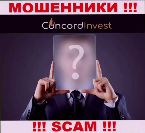 На официальном web-сайте Concord Invest нет абсолютно никакой инфы об непосредственном руководстве конторы