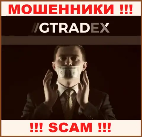 На онлайн-сервисе GTradex Net не размещено сведений о регуляторе этого неправомерно действующего лохотрона