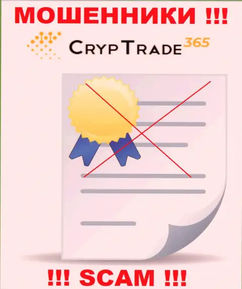 С CrypTrade365 Com довольно-таки рискованно совместно работать, они даже без лицензии, успешно отжимают вложенные денежные средства у своих клиентов