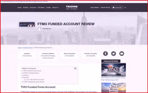 Обзор мошенничества FTMO Com, который позаимствован на одном из сайтов-отзовиков