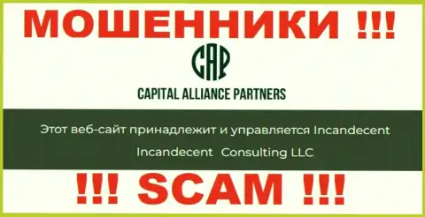 Юридическим лицом, владеющим internet мошенниками Capital Alliance Partners, является Consulting LLC