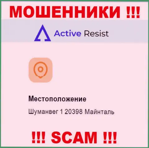 Адрес Актив Резист на официальном интернет-сервисе фиктивный !!! Будьте очень осторожны !!!