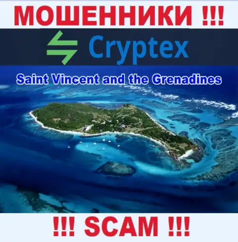 Из организации Cryptex Net денежные активы возвратить невозможно, они имеют оффшорную регистрацию - Saint Vincent and Grenadines