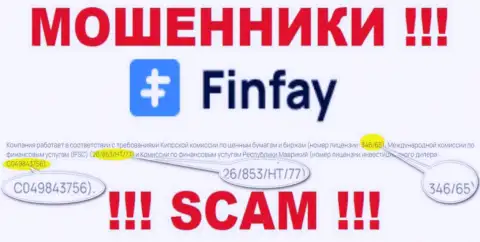 На веб-портале Fin Fay размещена их лицензия, но это наглые мошенники - не стоит доверять им