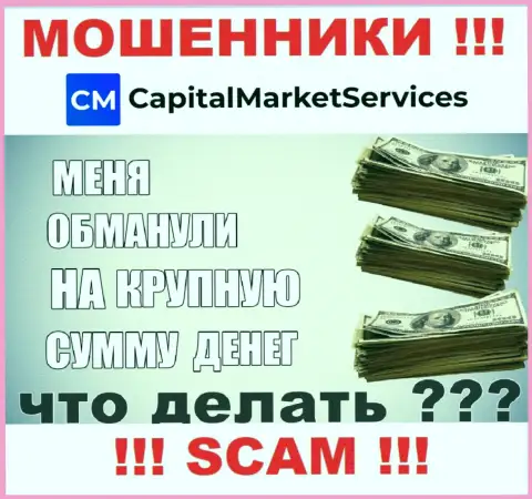 Если Вас обвели вокруг пальца internet-мошенники CapitalMarket Services - еще рано отчаиваться, шанс их вернуть назад имеется